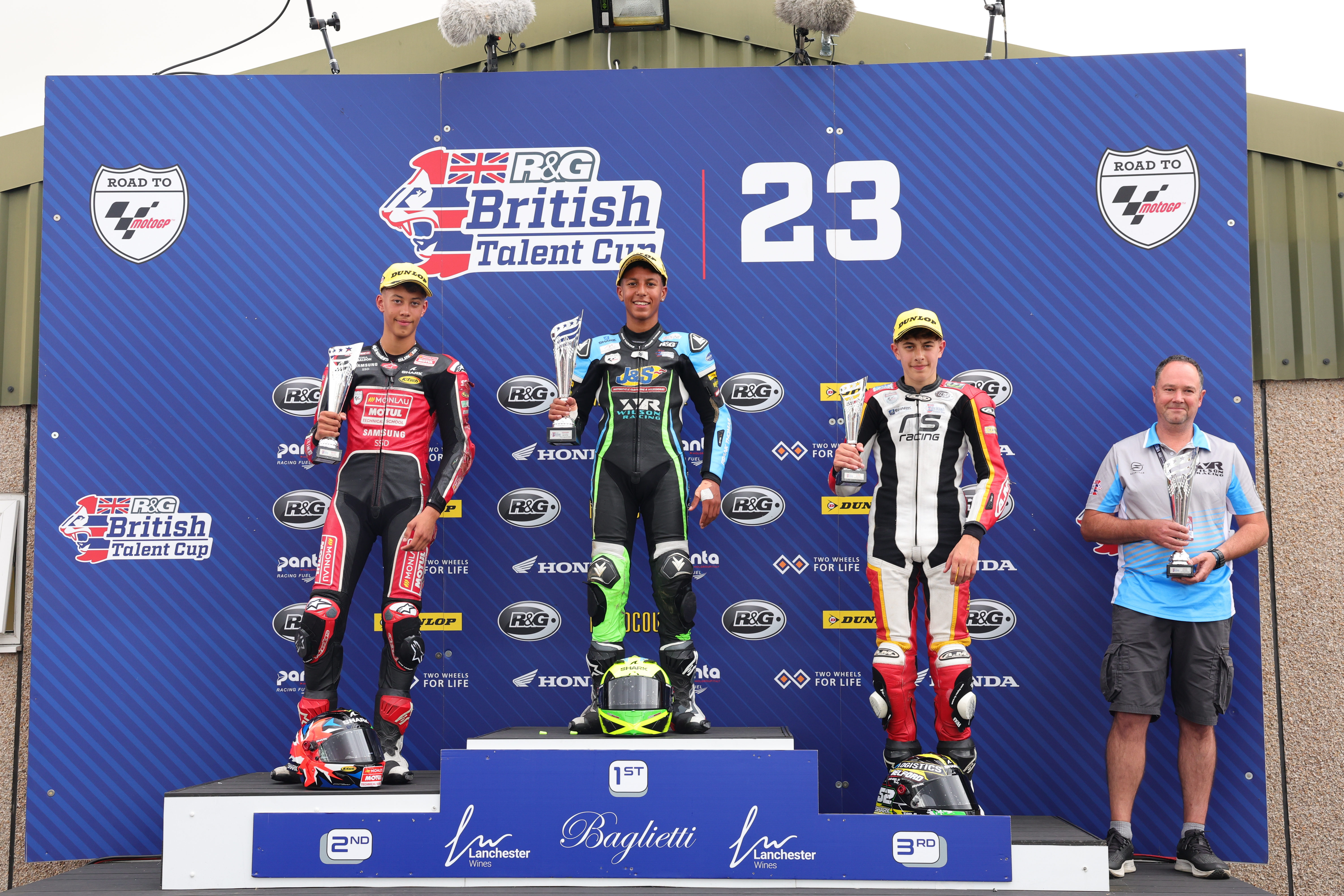 Podium Race 1 Saturday Round 7 Thruxton | 2023 R&G British Talent Cup