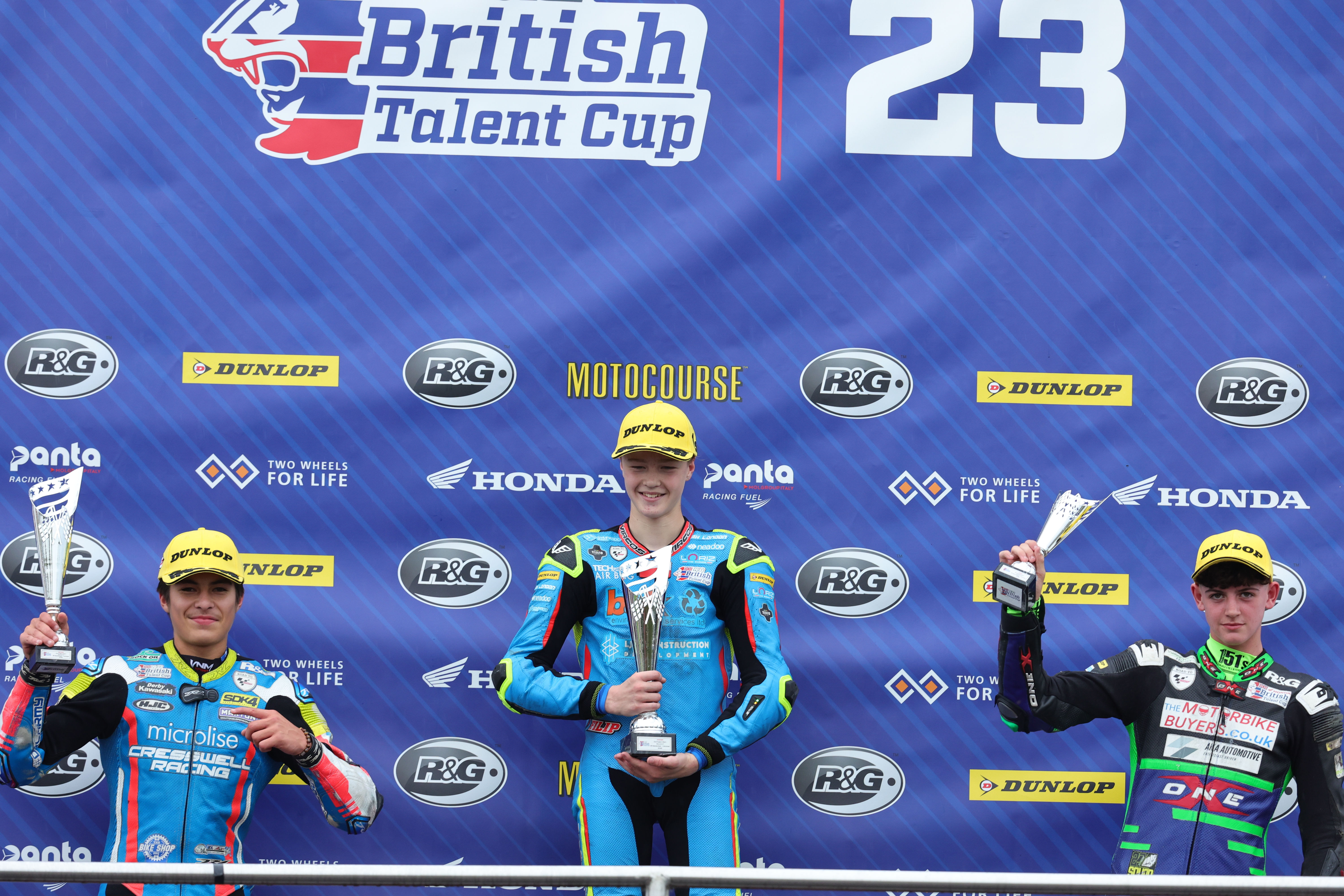 Podium Race 1 Saturday Round 9 Donington | 2023 R&G British Talent Cup